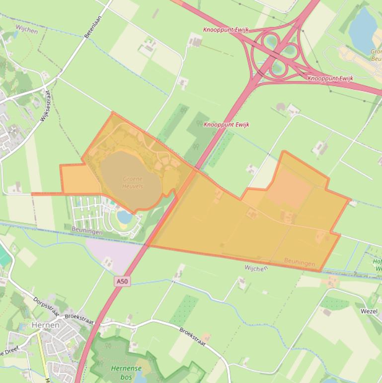 Kaart van postcodegebied 6644KR.