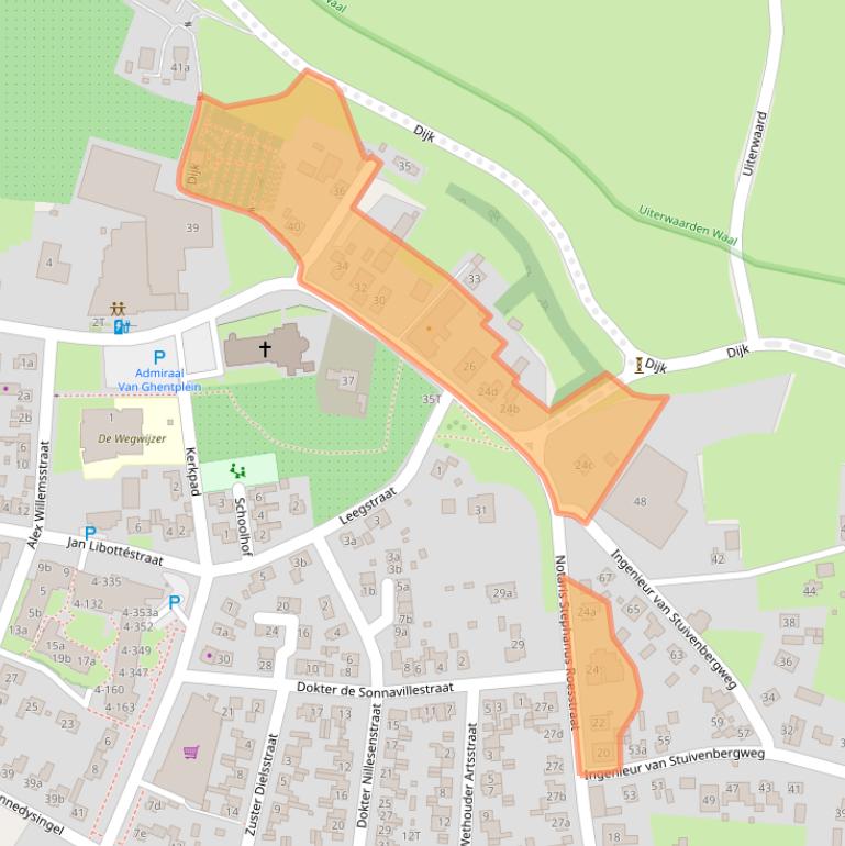 Kaart van postcodegebied 6645AJ.