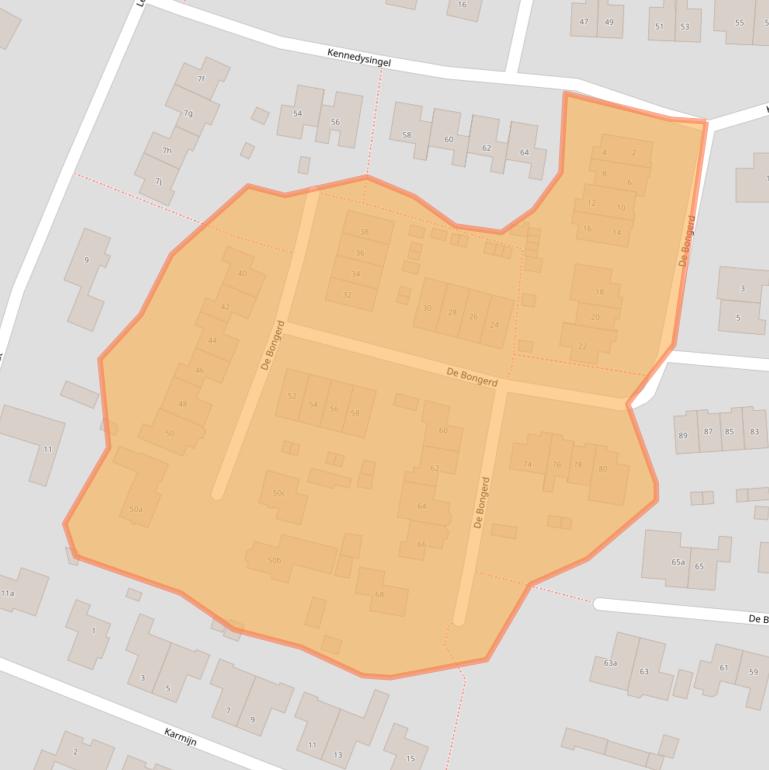 Kaart van postcodegebied 6645AZ.
