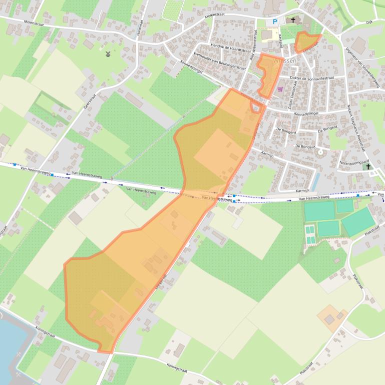 Kaart van postcodegebied 6645BC.