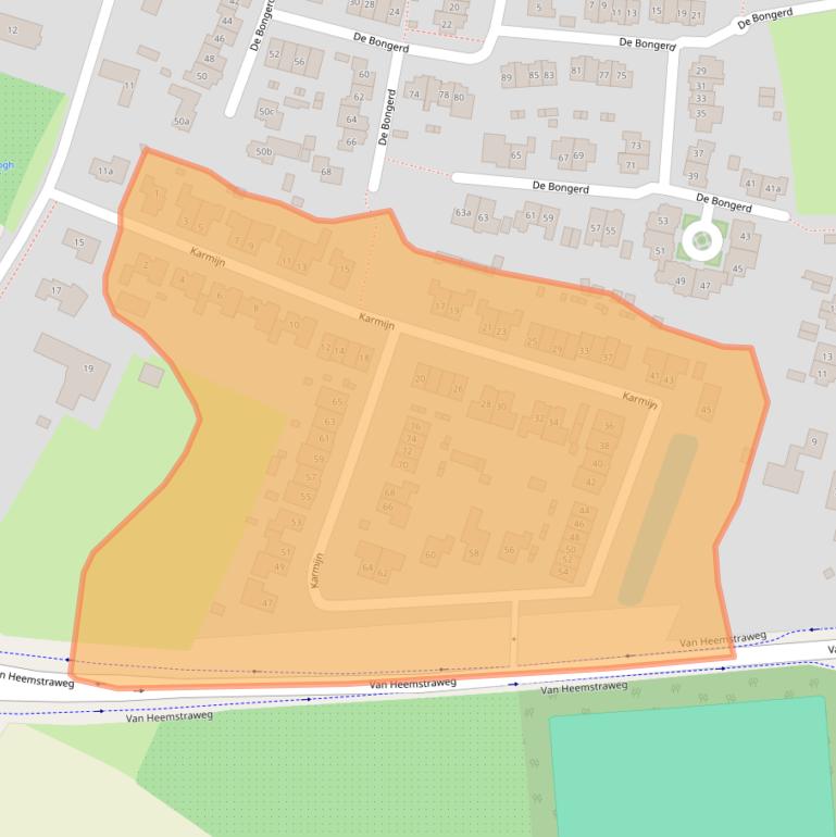 Kaart van postcodegebied 6645BD.