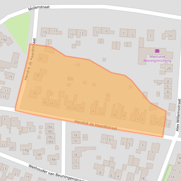 Kaart van postcodegebied 6645BP.