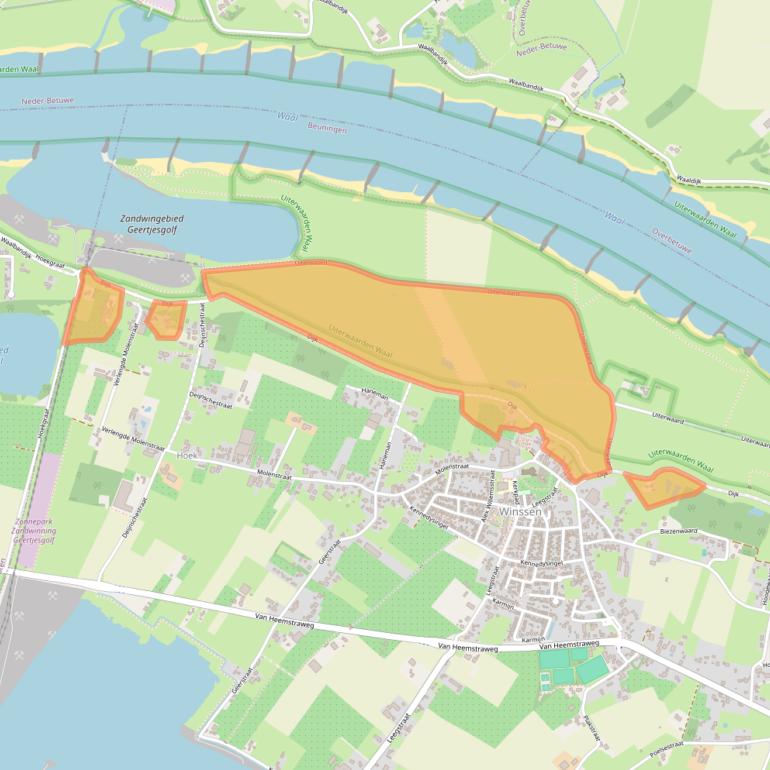 Kaart van postcodegebied 6645KA.
