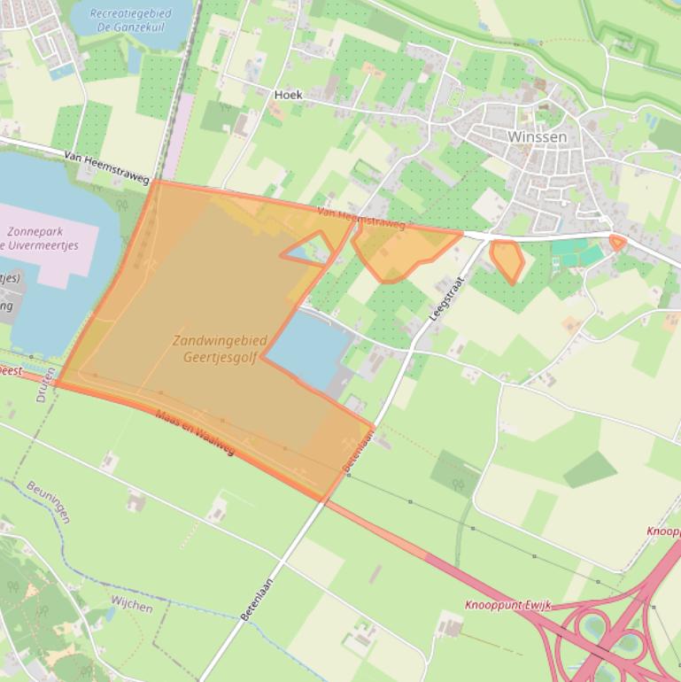 Kaart van postcodegebied 6645KG.