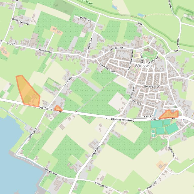 Kaart van postcodegebied 6645KJ.