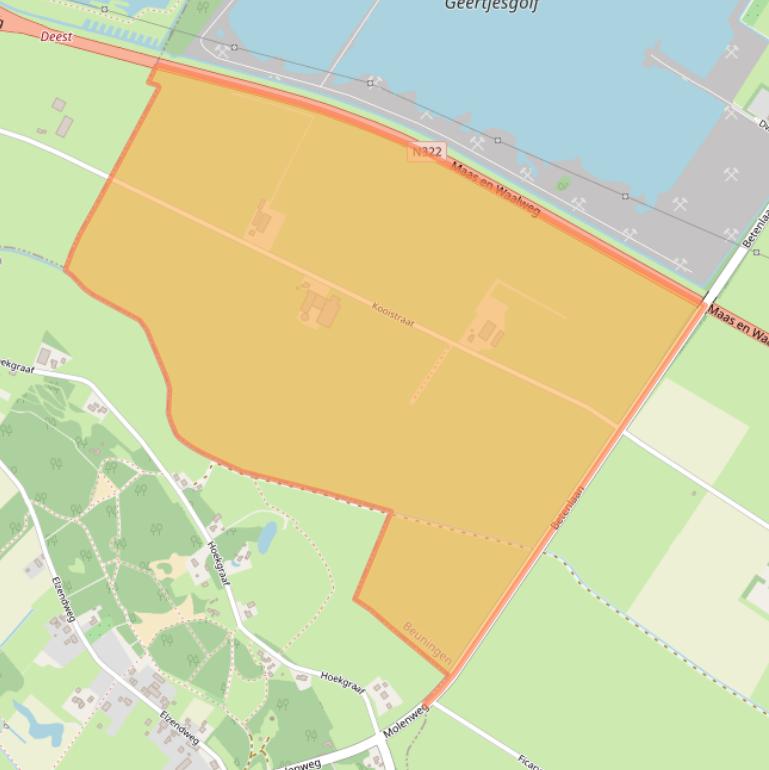 Kaart van postcodegebied 6645KT.