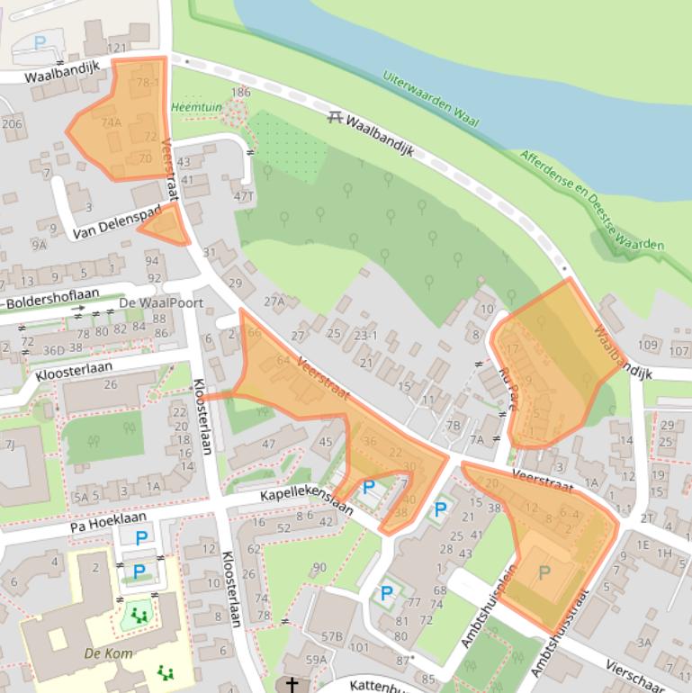 Kaart van postcodegebied 6651AX.