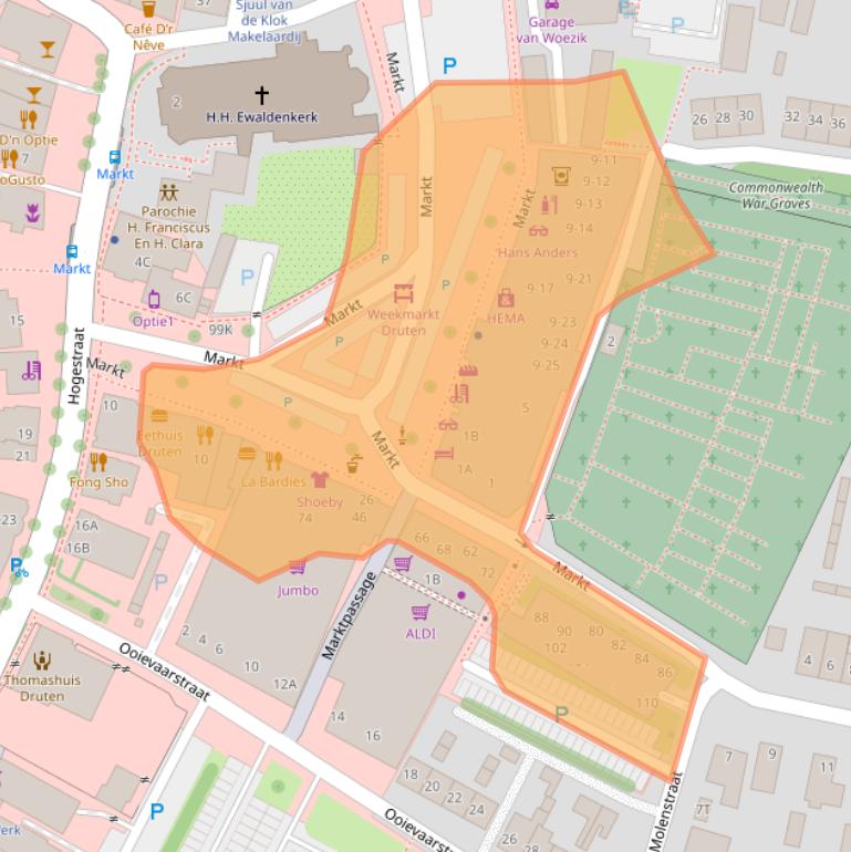 Kaart van postcodegebied 6651BC.