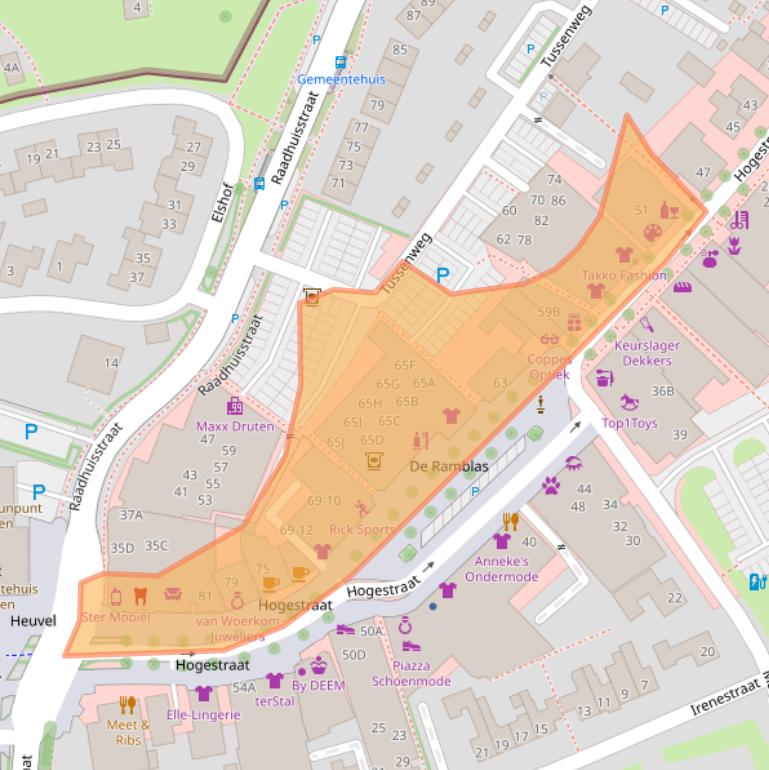 Kaart van postcodegebied 6651BH.