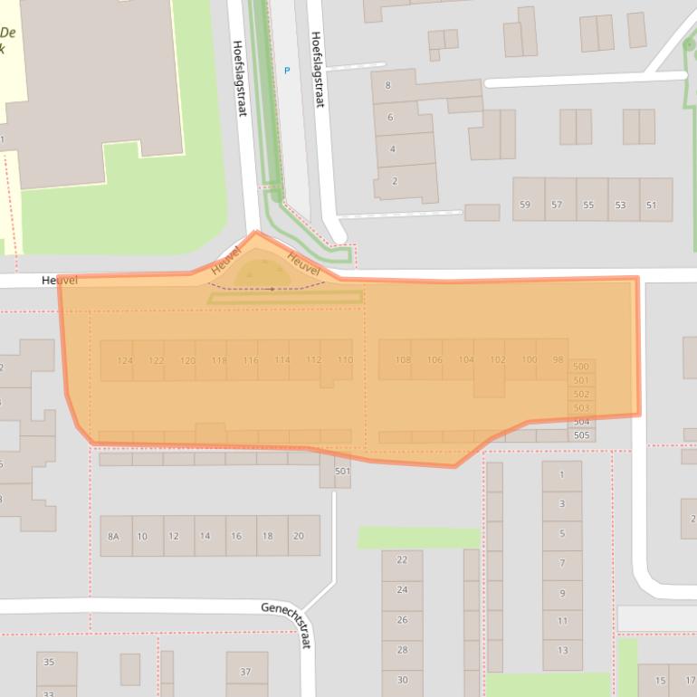 Kaart van postcodegebied 6651DJ.