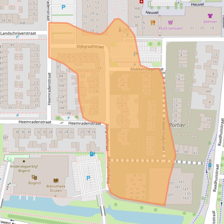 Kaart van postcodegebied 6651DL.