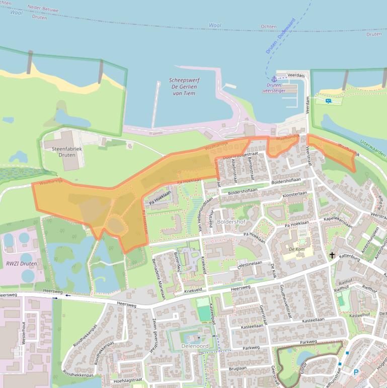 Kaart van postcodegebied 6651KC.