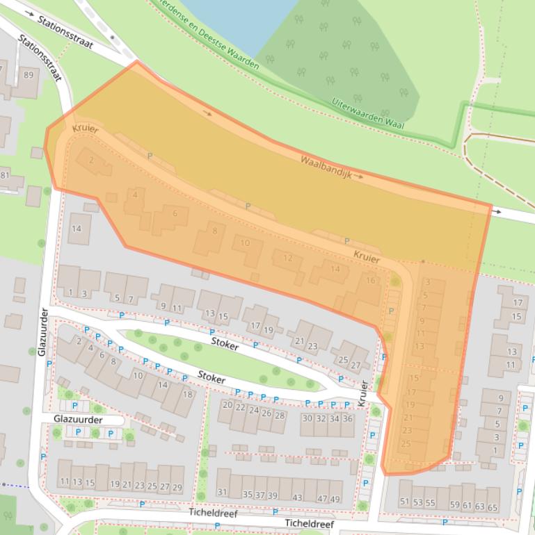 Kaart van postcodegebied 6651SG.