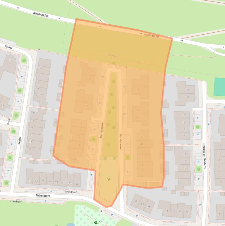 Kaart van postcodegebied 6651SK.