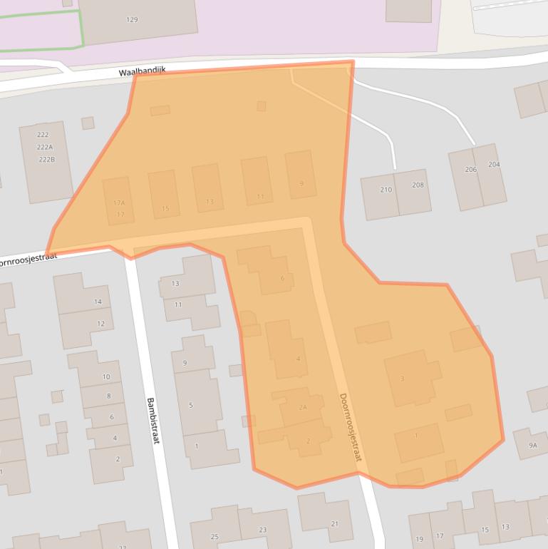 Kaart van postcodegebied 6651TZ.