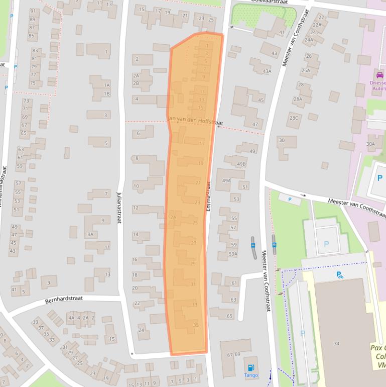 Kaart van postcodegebied 6651XV.