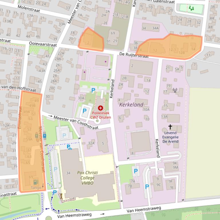 Kaart van postcodegebied 6651ZH.