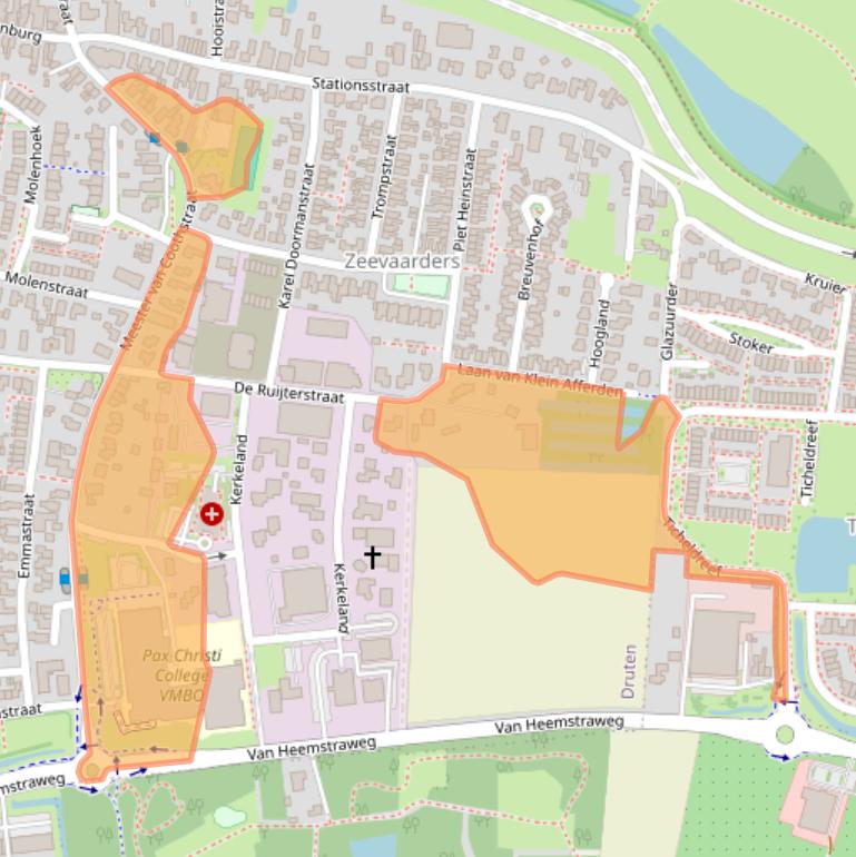 Kaart van postcodegebied 6651ZJ.