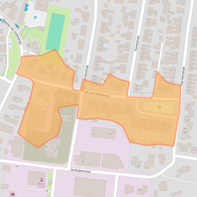 Kaart van postcodegebied 6651ZK.