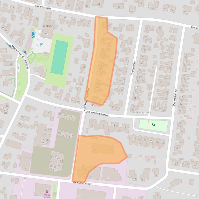 Kaart van postcodegebied 6651ZM.