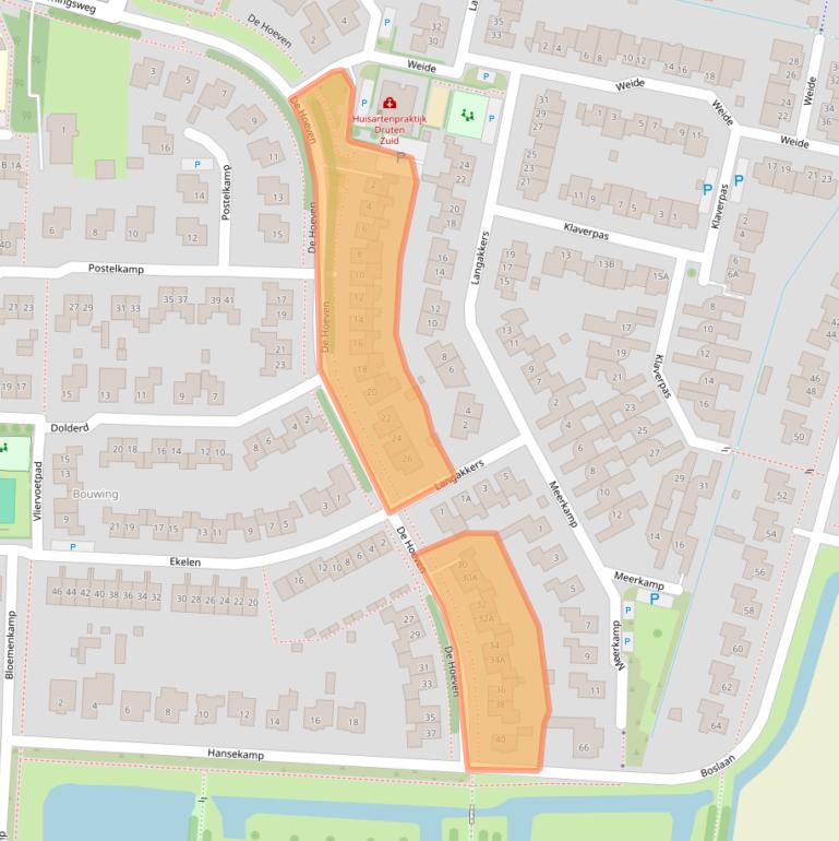 Kaart van postcodegebied 6652BJ.