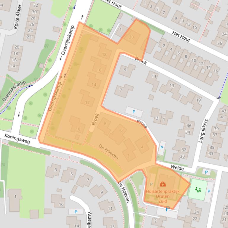 Kaart van postcodegebied 6652EJ.