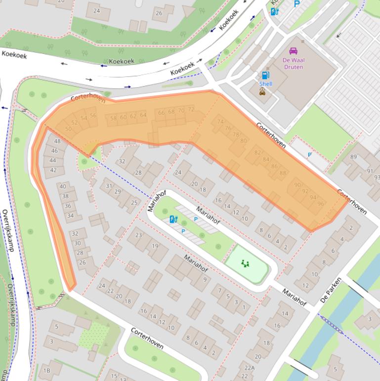 Kaart van postcodegebied 6652GW.