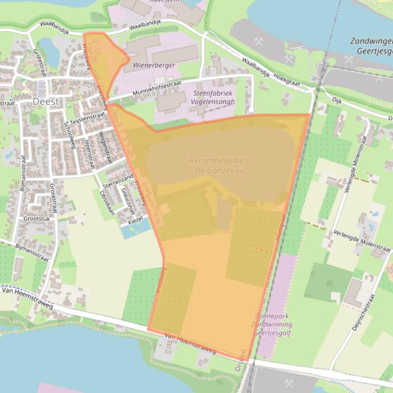 Kaart van postcodegebied 6653AJ.