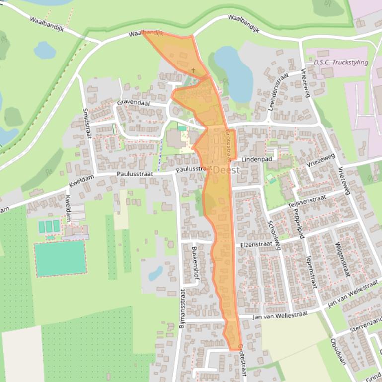 Kaart van postcodegebied 6653BJ.