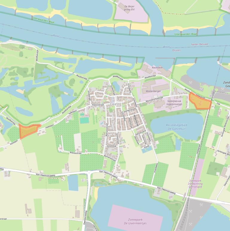 Kaart van postcodegebied 6653KE.