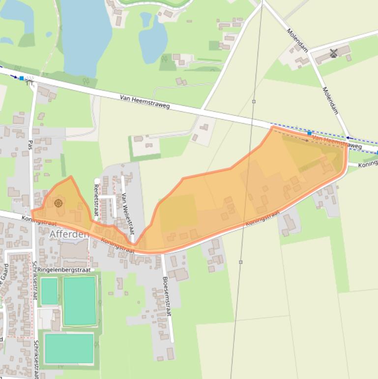 Kaart van postcodegebied 6654AA.