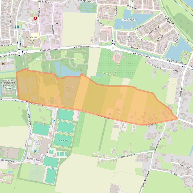 Kaart van postcodegebied 6654AC.