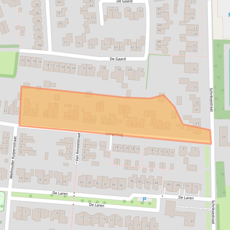 Kaart van postcodegebied 6654BB.