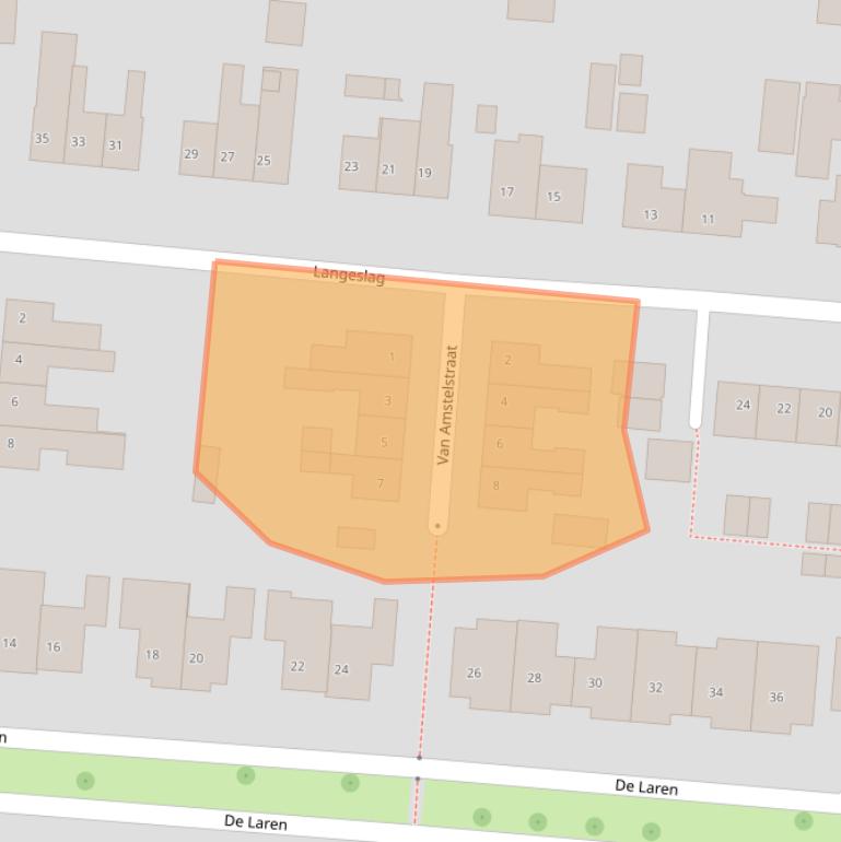 Kaart van postcodegebied 6654BE.