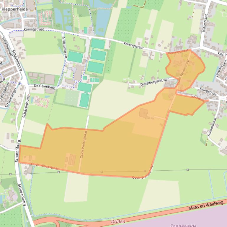 Kaart van postcodegebied 6654BJ.