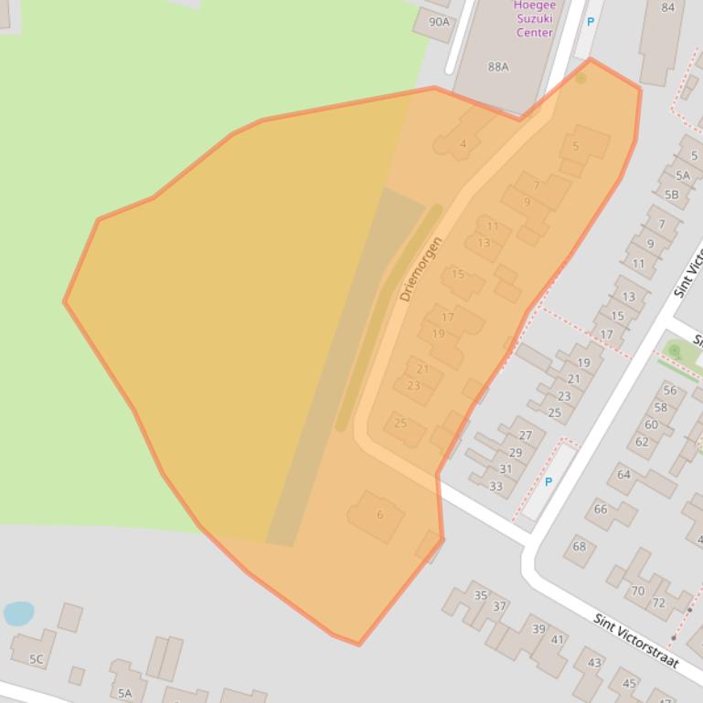 Kaart van postcodegebied 6654BV.