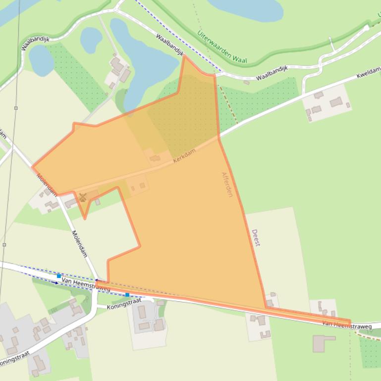 Kaart van postcodegebied 6654KB.