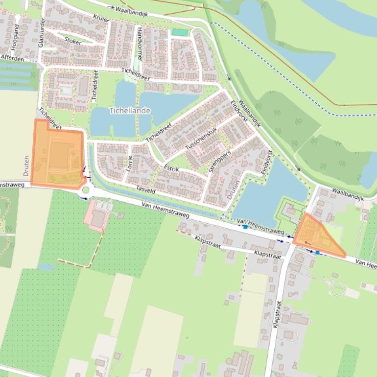 Kaart van postcodegebied 6654KD.