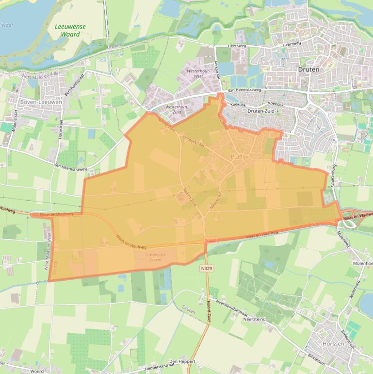 Kaart van postcodegebied 6655.