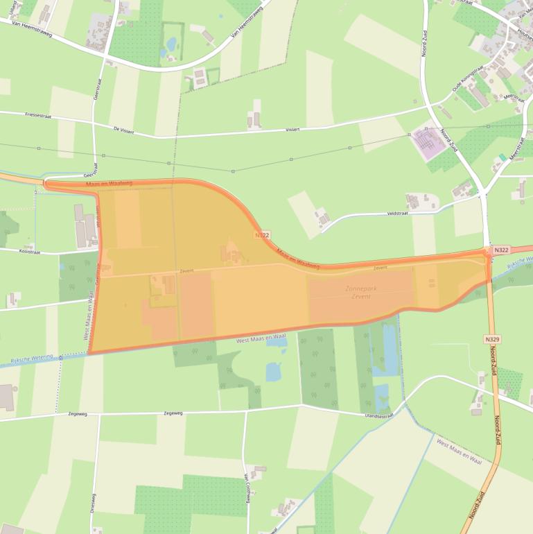 Kaart van postcodegebied 6655KH.