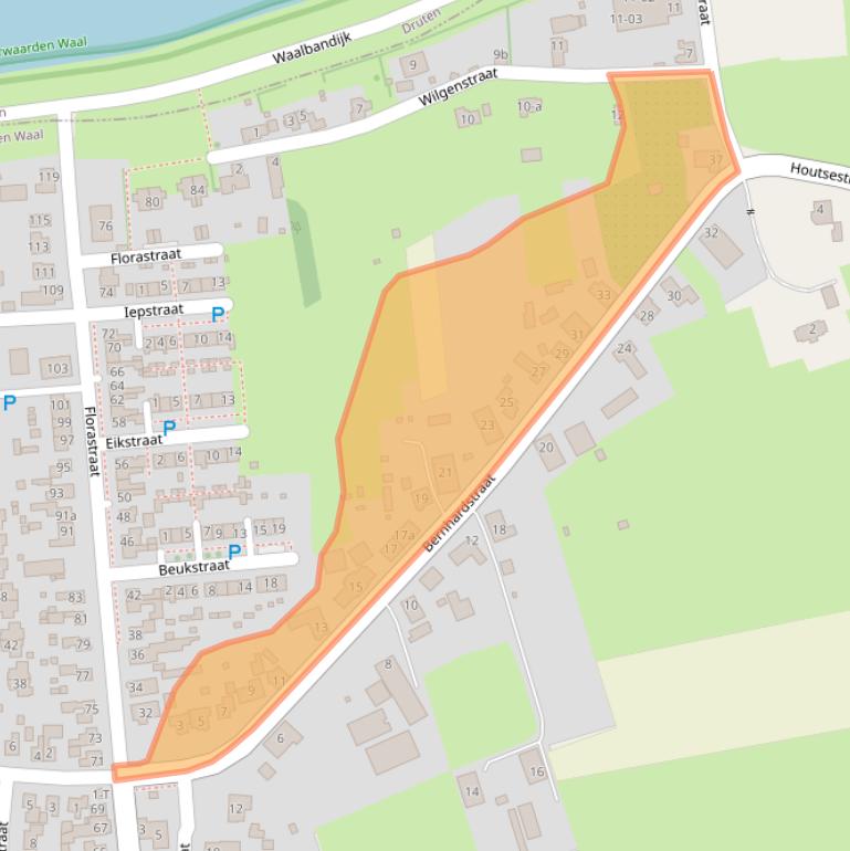 Kaart van postcodegebied 6657AD.