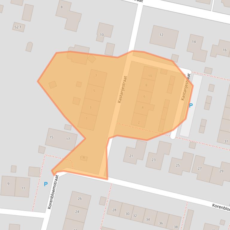 Kaart van postcodegebied 6657BJ.