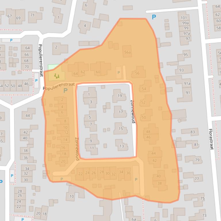 Kaart van postcodegebied 6657DH.