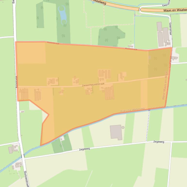 Kaart van postcodegebied 6657KJ.