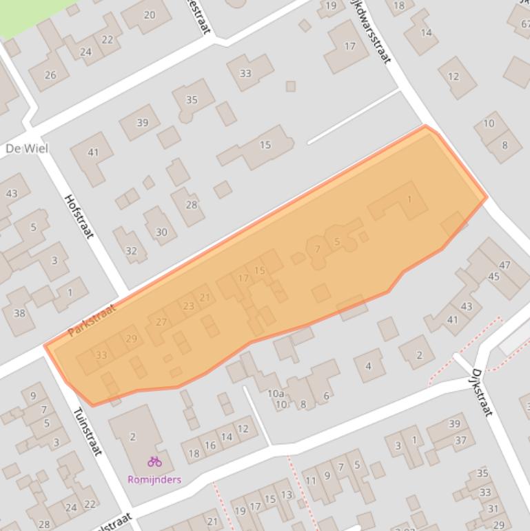 Kaart van postcodegebied 6658AL.