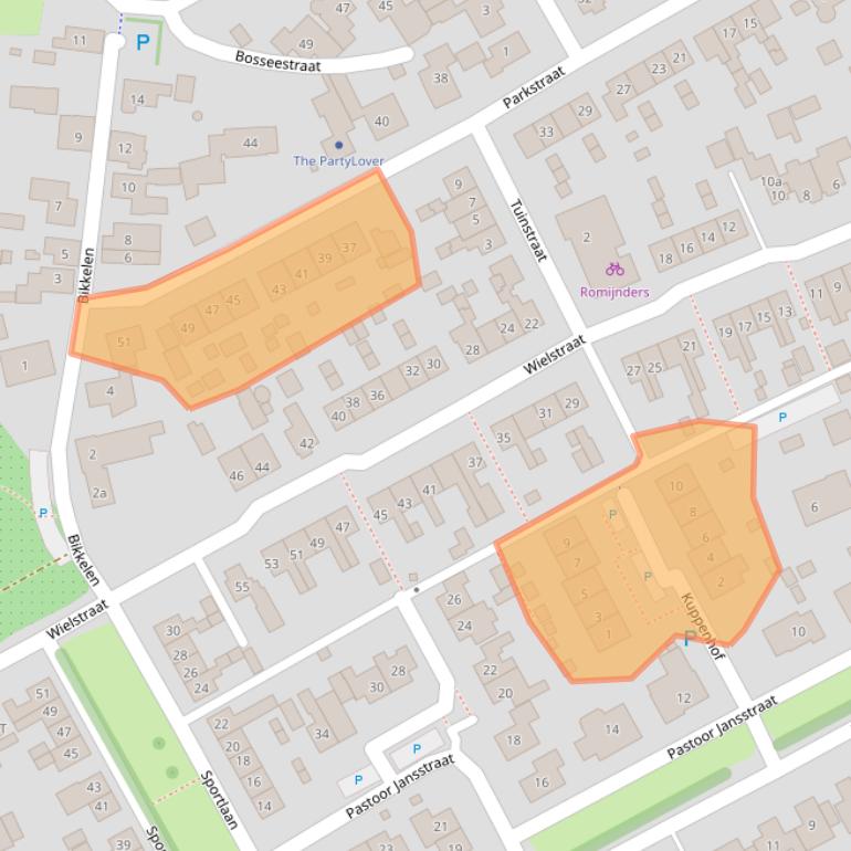 Kaart van postcodegebied 6658AM.