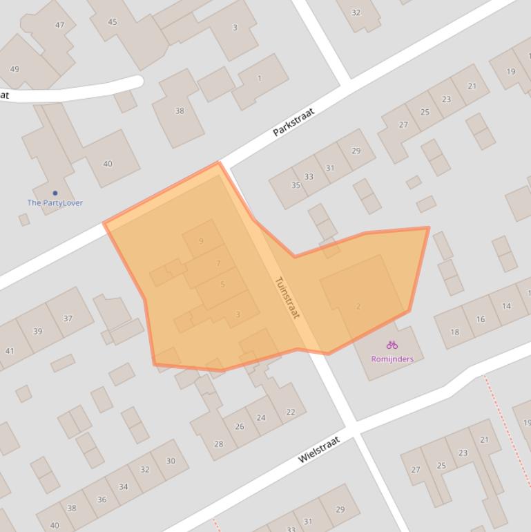 Kaart van postcodegebied 6658AP.