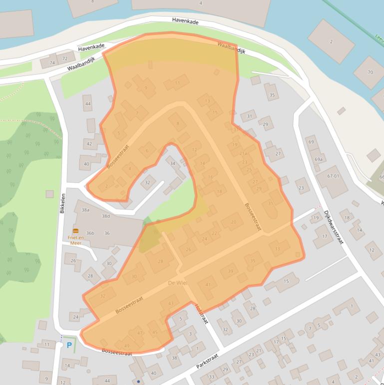 Kaart van postcodegebied 6658AT.