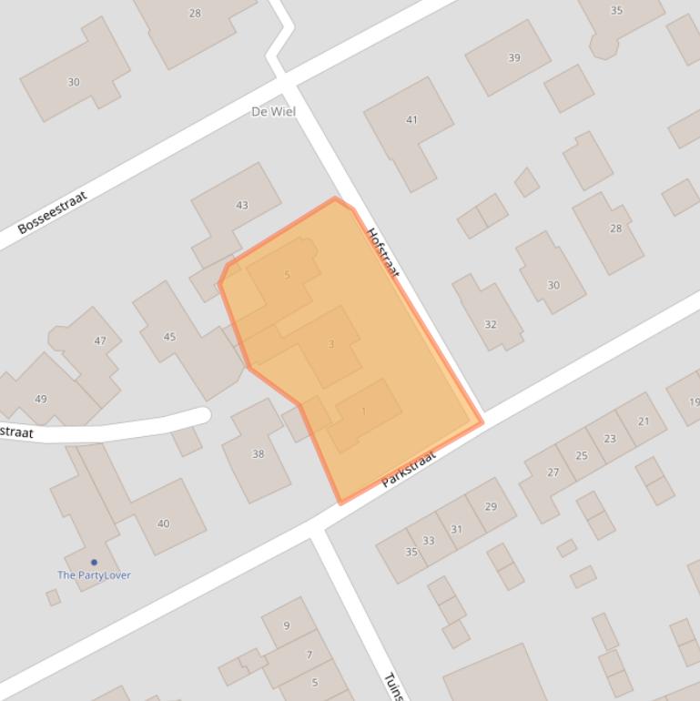 Kaart van postcodegebied 6658AX.