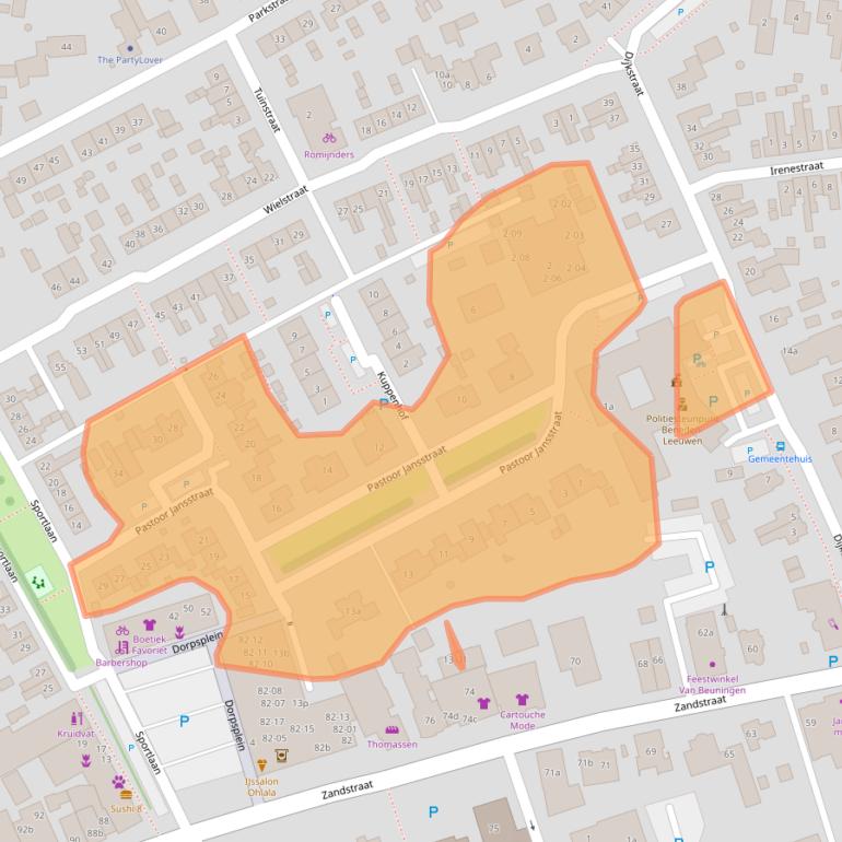 Kaart van postcodegebied 6658AZ.